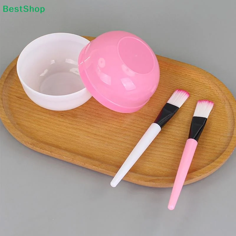 ☽ Conjunto de tigela e escova de máscara facial DIY, tigela de mistura de máscara macia reutilizável para cuidados com a pele, kit de ferramentas de mistura de máscara facial