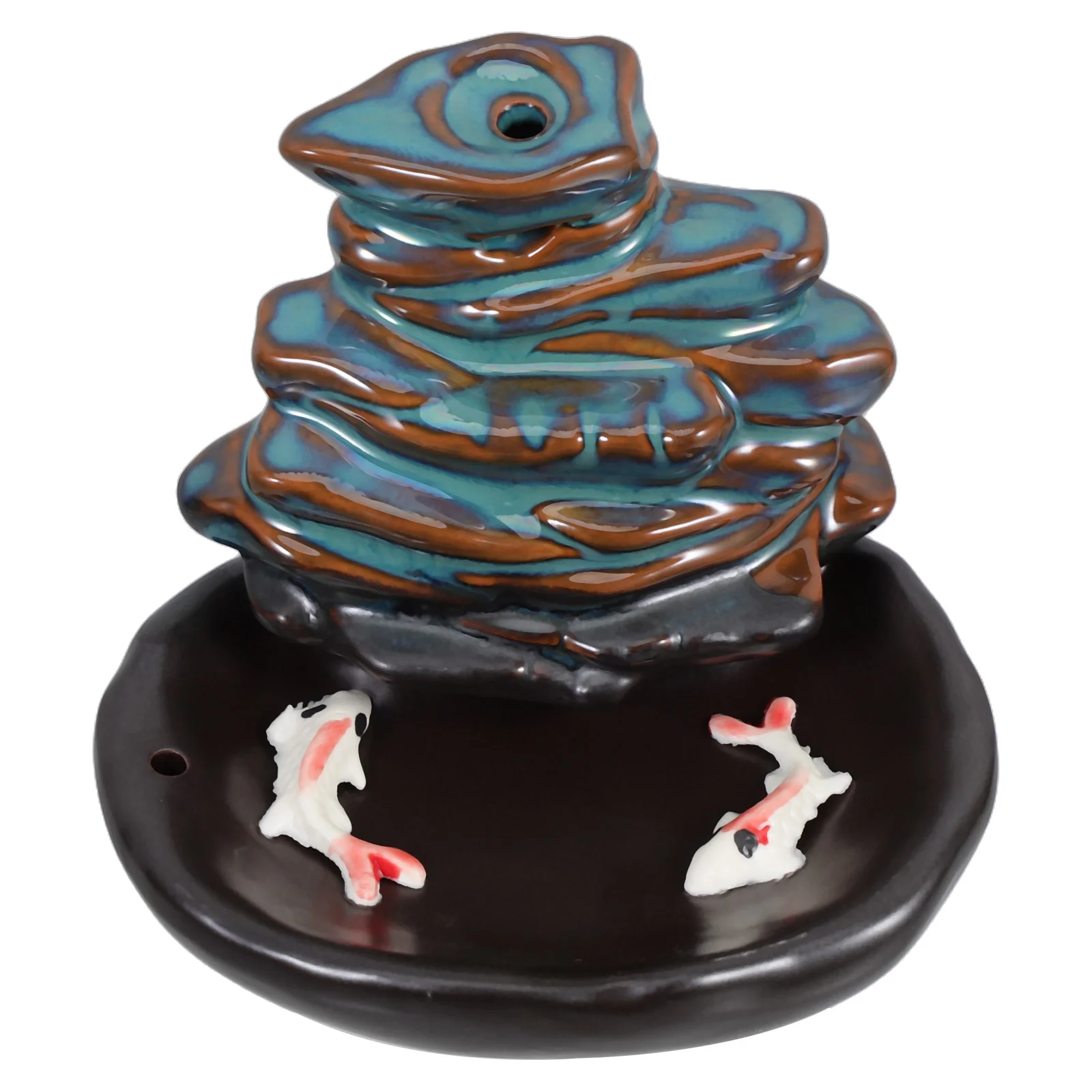 

Ceramic Backflow Incense Burner Elegant Waterfall Effect Decorative Indoor nament Compact Handcrafted Space Living Room