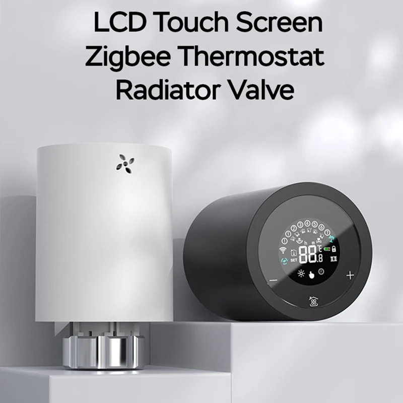 หน้าจอสัมผัส LCD Zigbee ตัวกระตุ้นหม้อน้ําอัจฉริยะ App ควบคุมวาล์วหม้อน้ําอุณหภูมิตัวควบคุมอุณหภูมิ