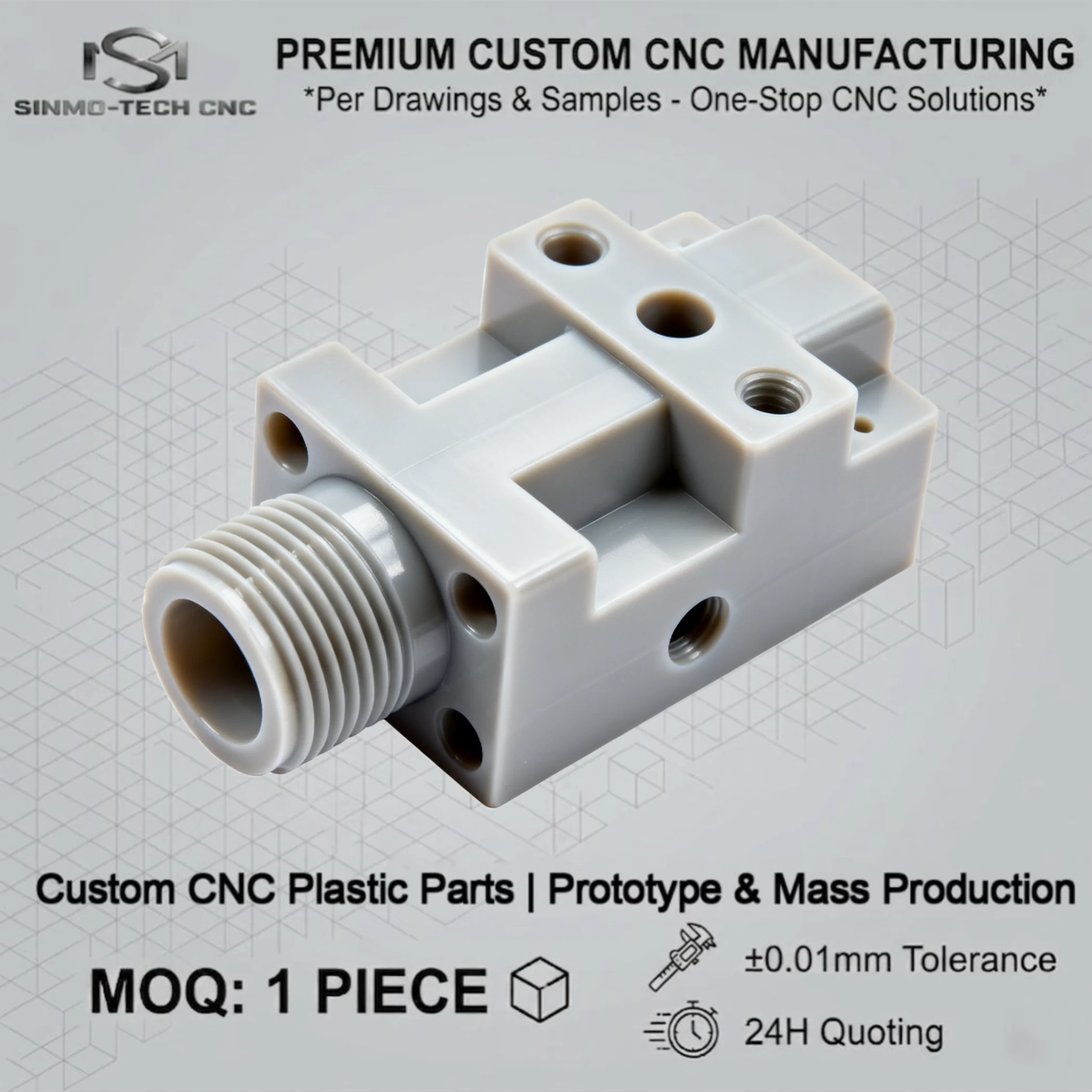 CNC Milling Turning Custom Engineering Plastic Components POM PA66 PTFE PPS PSU OEM Rapid Prototyping Service