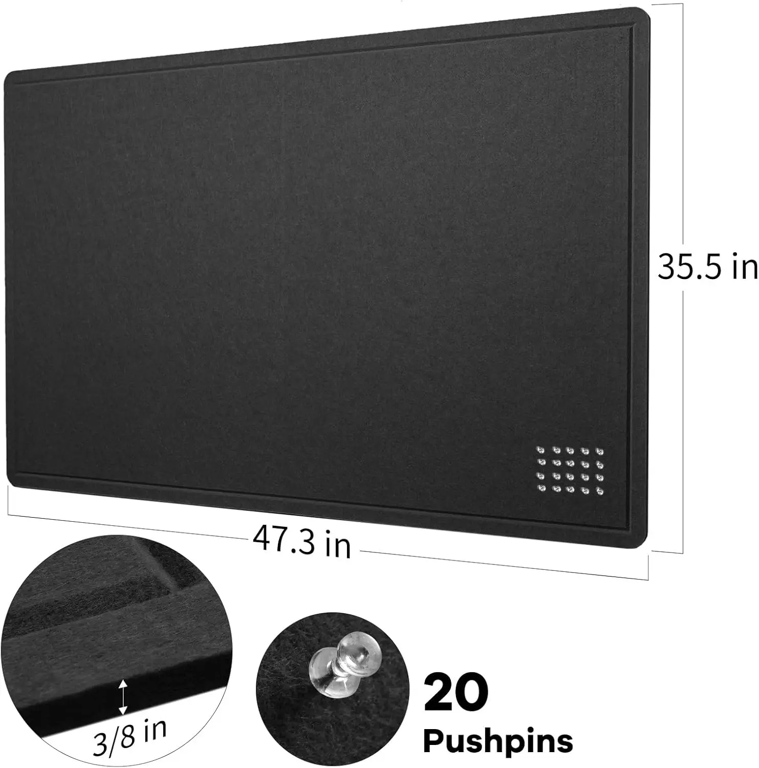 48x36 Inch Large Felt Bulletin Board with Push Pins, Foldable Design for Wall Display and Photo Organization