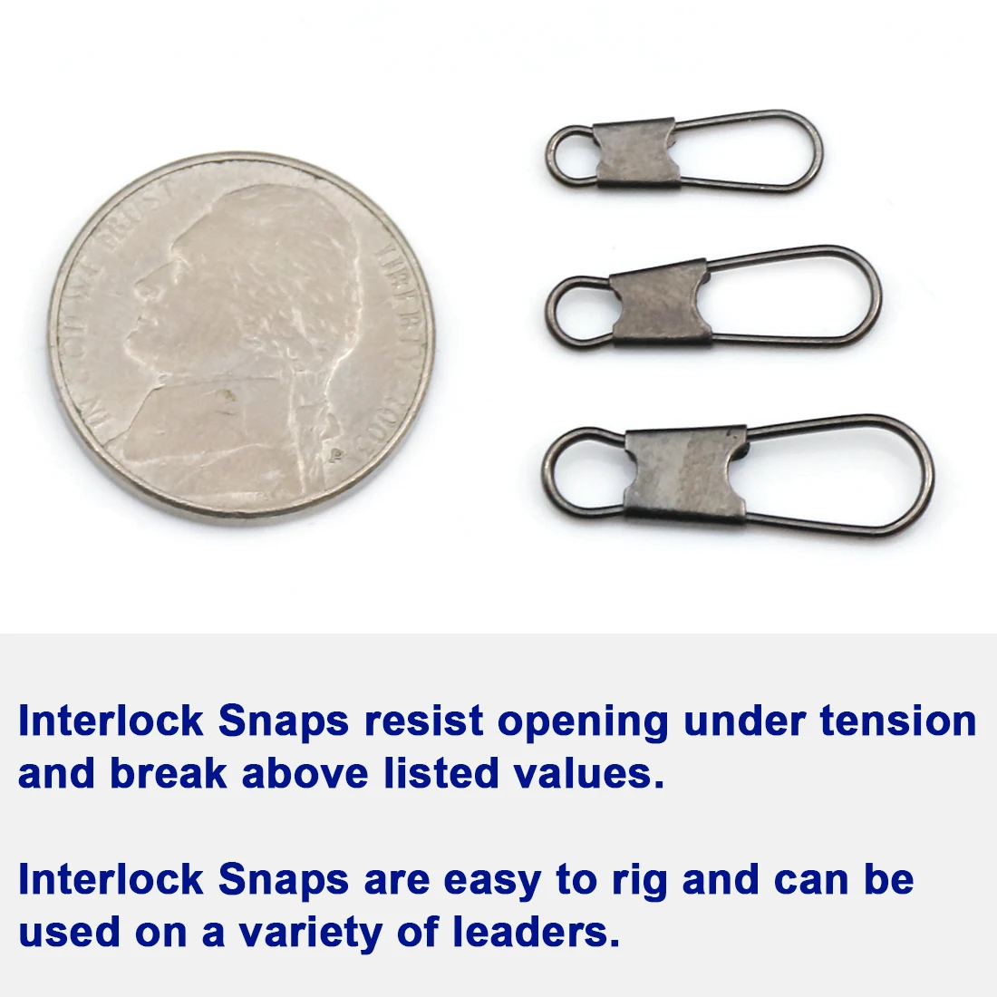 FishTrip 50-100Pcs Interlock Fishing Snap Clip Stainless Quick Stainless Steel Fishing Connector Terminal Tackle