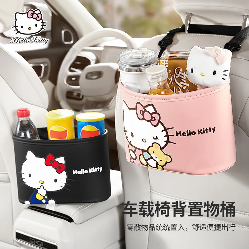 

Sanrio Hellokitty Car Seat Gap Storage Box Multifunctional Cartoon Storage Box Car Front and Passenger Storage Box Trash Can Toy