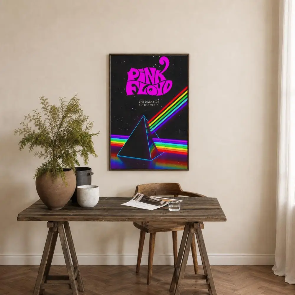 Band Pink Floyd Poster Self‑Adhesive Waterproof PP Poster Coffee House Bar Wall Art Sticker Room Home Decor