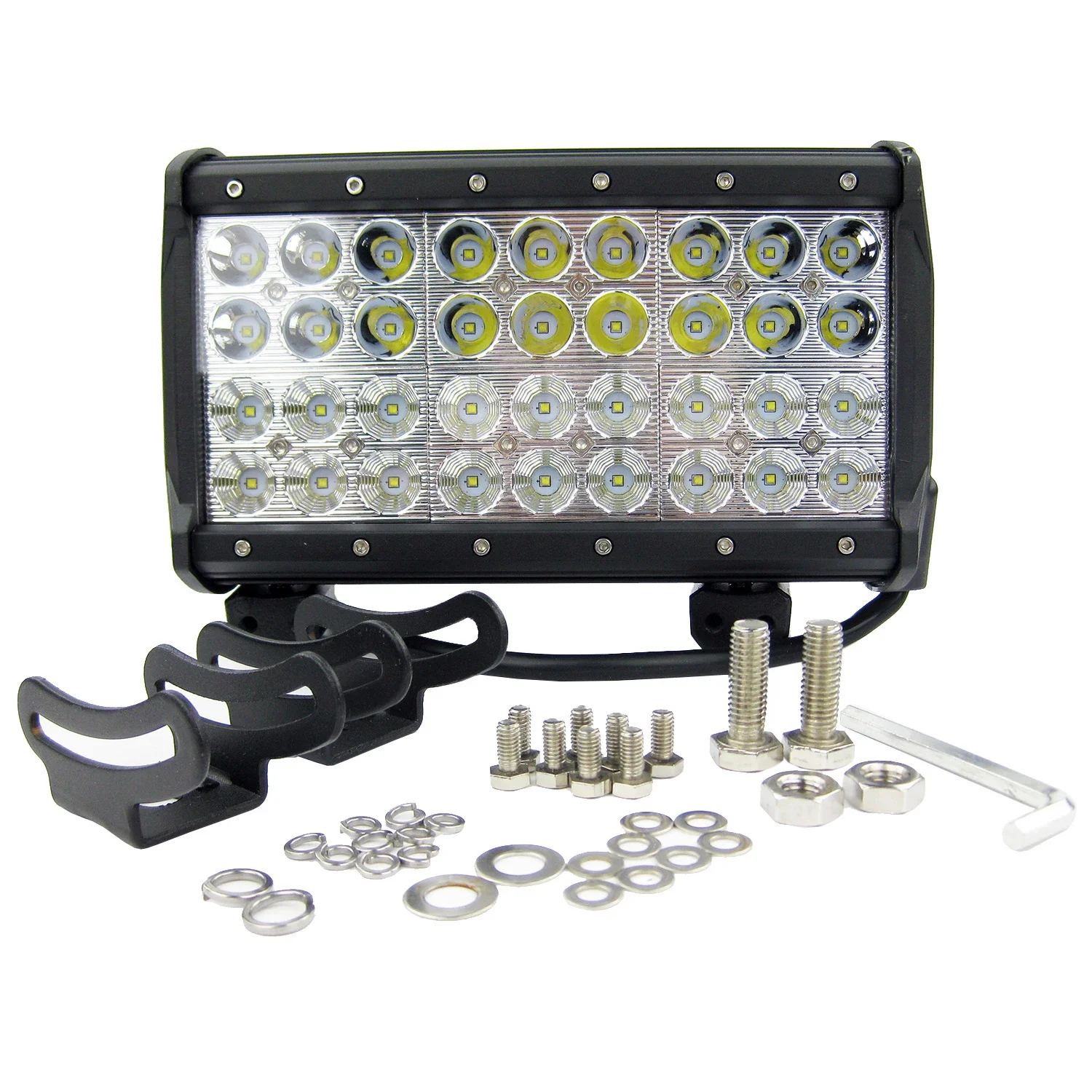 

Offroad Truck SUV LED Light Bar Spot Flood COMBO Beam 108W Boat Work Light 4 Row 10inch