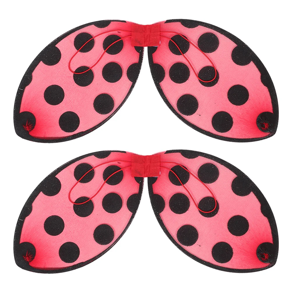 

2pcs Ladybug Costume Wings Red Foldable Insect Wings For Lightweight Party Performance Props Halloween Dress Up