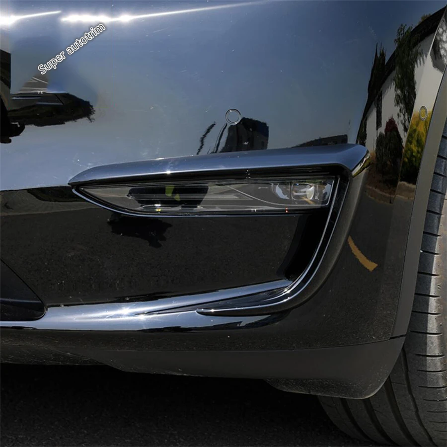 

Rear Window Louvers Shutter Side Air Panel / Front Fog Light Lamp Eyebrow Cover Trim Accessories For Tesla Model Y 2021 - 2024