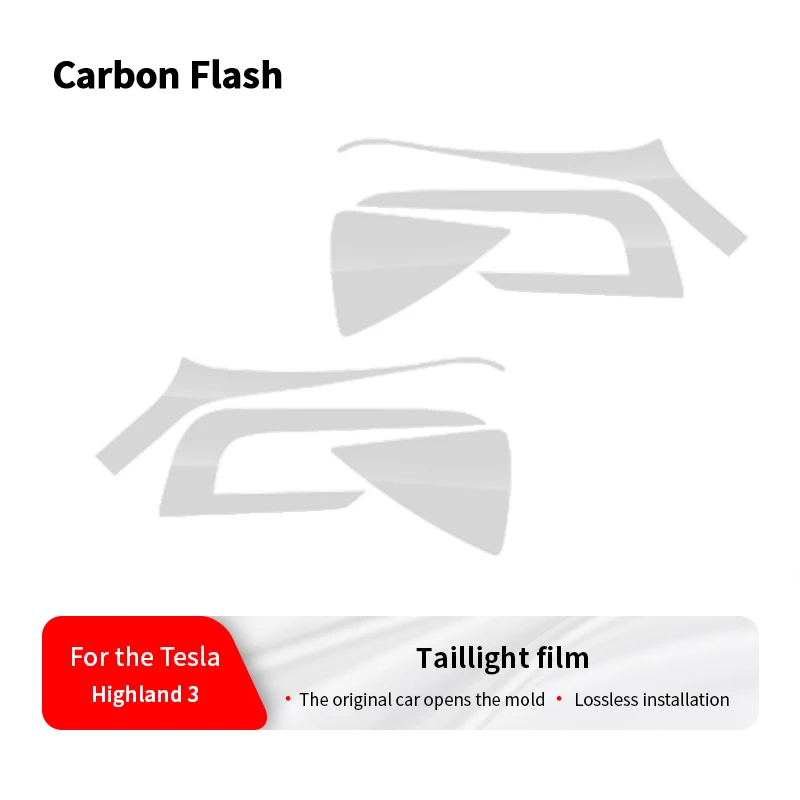 Smoked Black TPU Taillight Protective Film for Tesla 2024-25 Model 3 Highland – Refit Sticker Protection, Carbon Flash