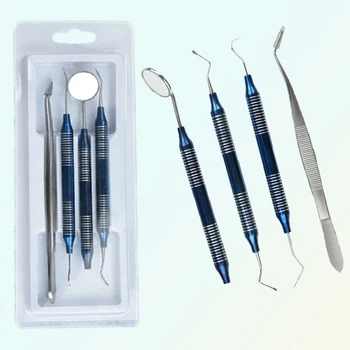 3/4Pc dentysta dentysta skrobak do kamienia nazębnego skaler środek do usuwania płytki nazębnej czyszczenie zębów narzędzie do pielęgnacji jamy ustnej stal nierdzewna wysoce polerowana