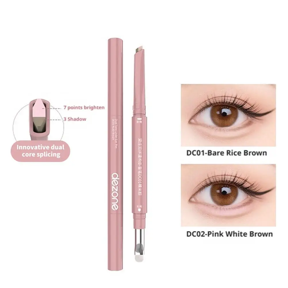 Sneldrogend wenkbrauwpotlood 2-in-1 waterdicht 3D-wenkbrauwpotlood creëert langdurige make-up en verheldert schaduwen