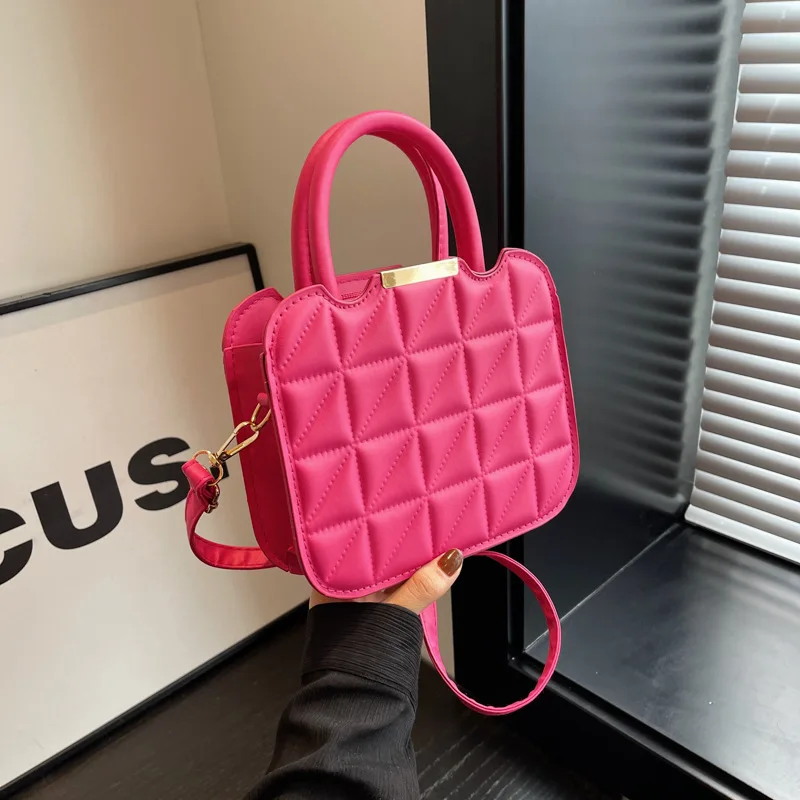 

​​2025 Fall Elegant Square Bag Women Minimalist Solid Color Tote Fashion Shoulder Crossbody Purse Textured Structured Handbag
