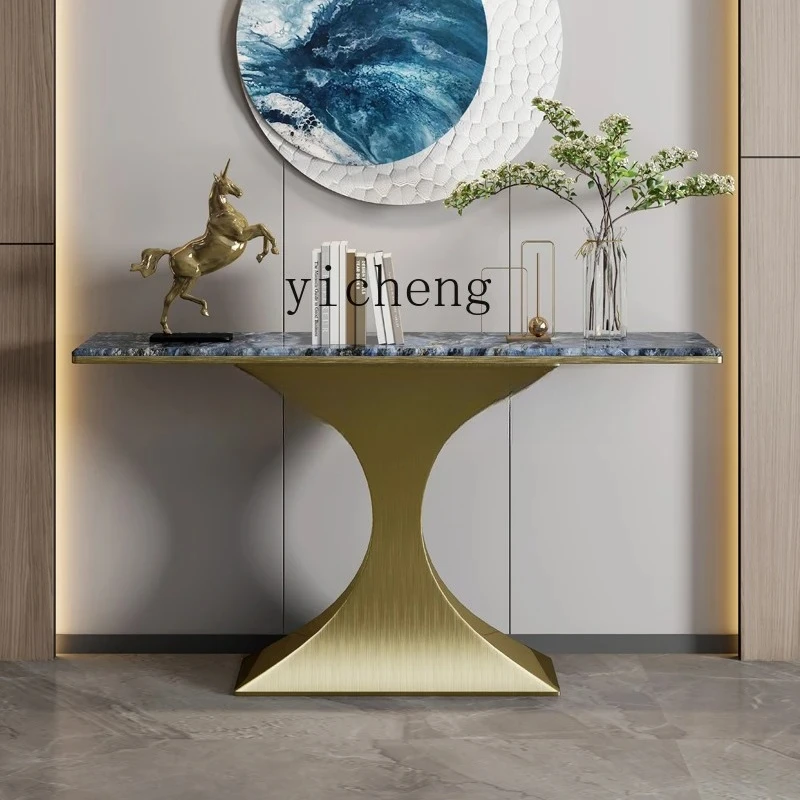 CZ-27  Entrance Table Light Luxury High-end Feeling Home Italian Minimalist Wall Marble High-end Art Entrance Table