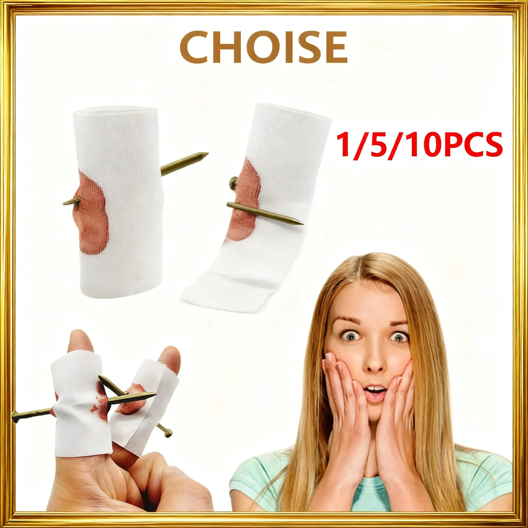 1/5/10Pcs Fool Toys Blood Prank Magic Prop Joke Fake Nail Through Finger Magic Funny Gadgets Magic Trick toys