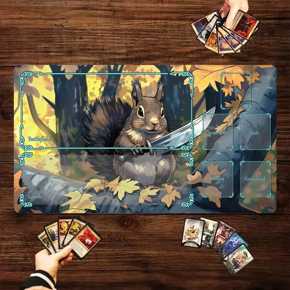 Game-specific magic game pad card game pad and regional fantasy Squirrel Warrior mtg game pad Commander battle
