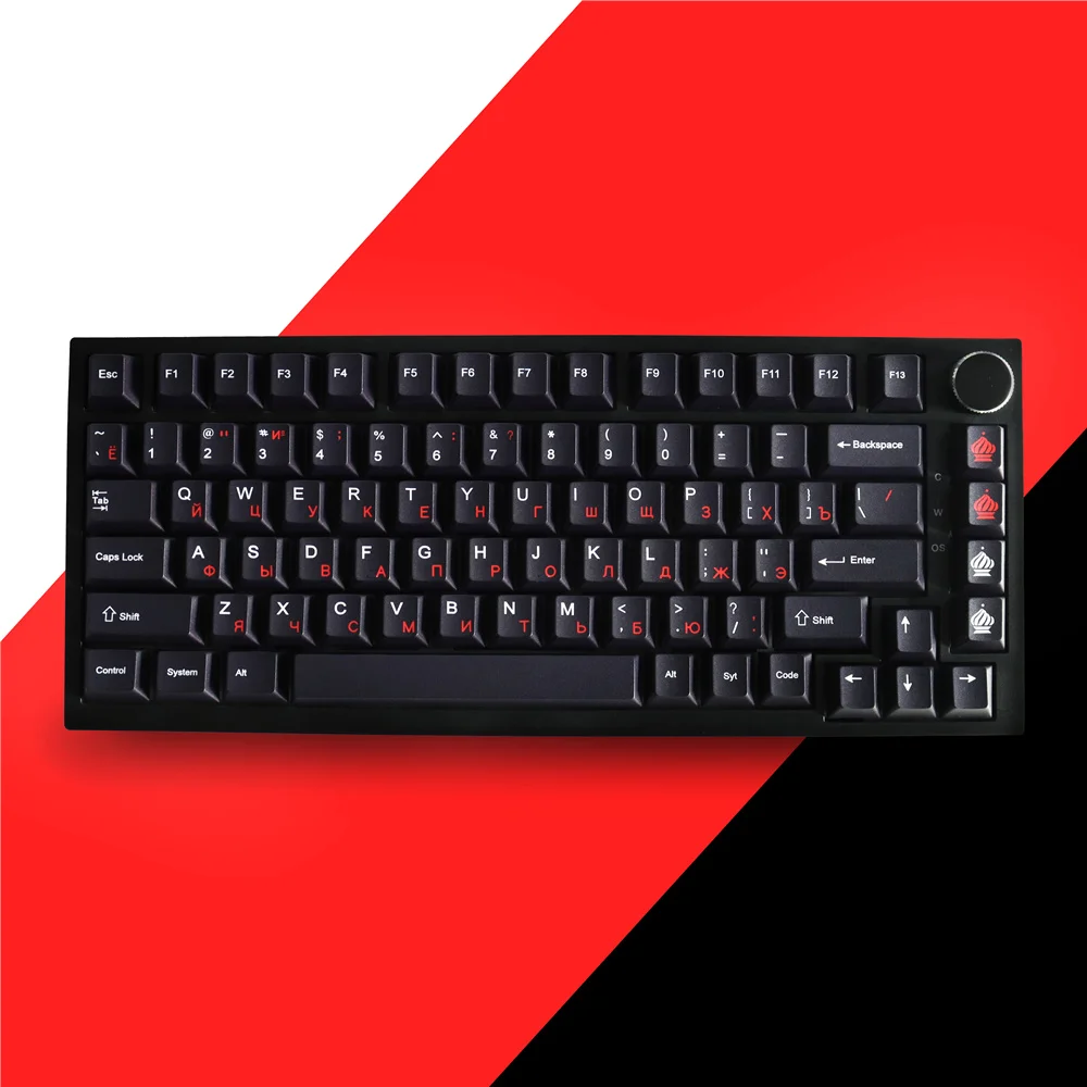 

Russian Wob Keycaps Sublimation 129 Keys Cherry Profile Keycaps 6.25u Spacebar for 68/87/104/108 Mx Switch Mechanical Keyboard
