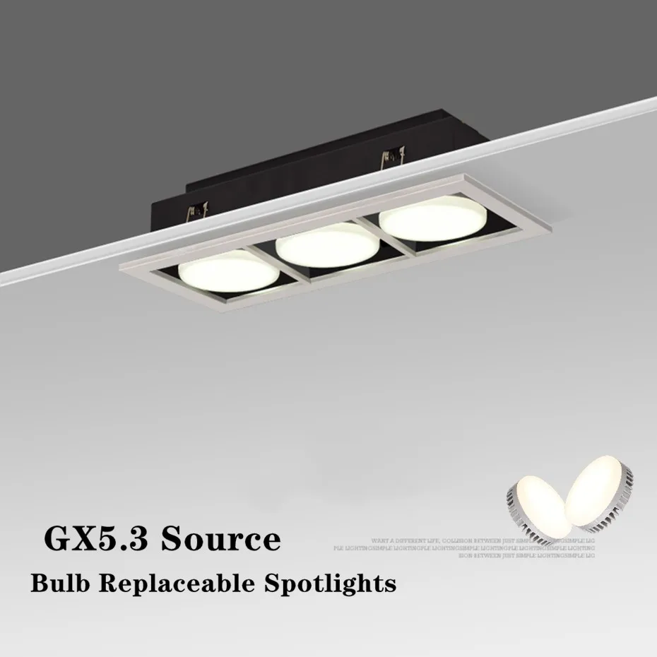 

Replaceable GX53 LED Lamp 7W LED Spot Light Ultra-Thin Recessed Square LED Downlight with For Living Room Bedroom Balcony