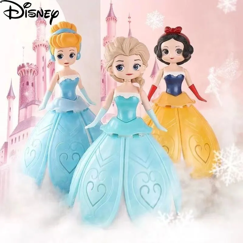 Disney Frozen Elsa Anna Snow White Sofia Princess Dance Robot with Night Light Music Luminous Toy Cake Decoration Kids Toys Gift