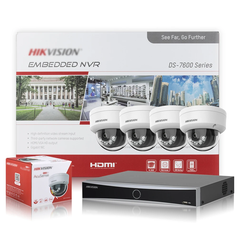 Hikvision DS-2CD2143G2-LI 4MP POE IP Camera 4CH NVR Motion Detection Security CCTV Night Vision WDR Surveillance Camera IK10 APP