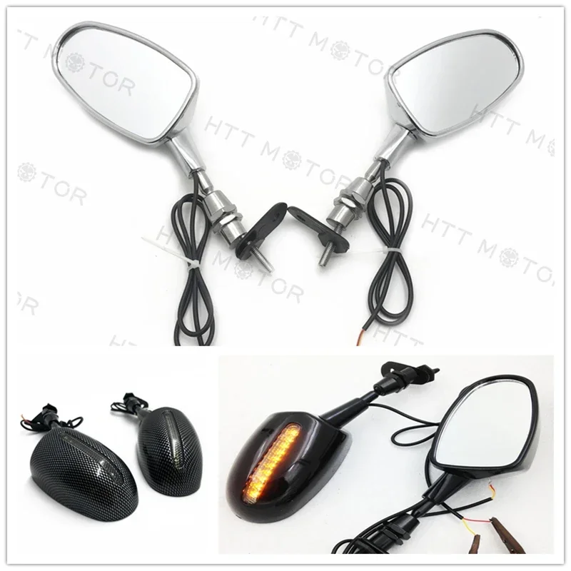 

LED RearView Mirrors for Harley Davidson Kawasaki Ninja Yamaha YZF Honda Bikes W/ 6MM Thread Motorcycle Parts