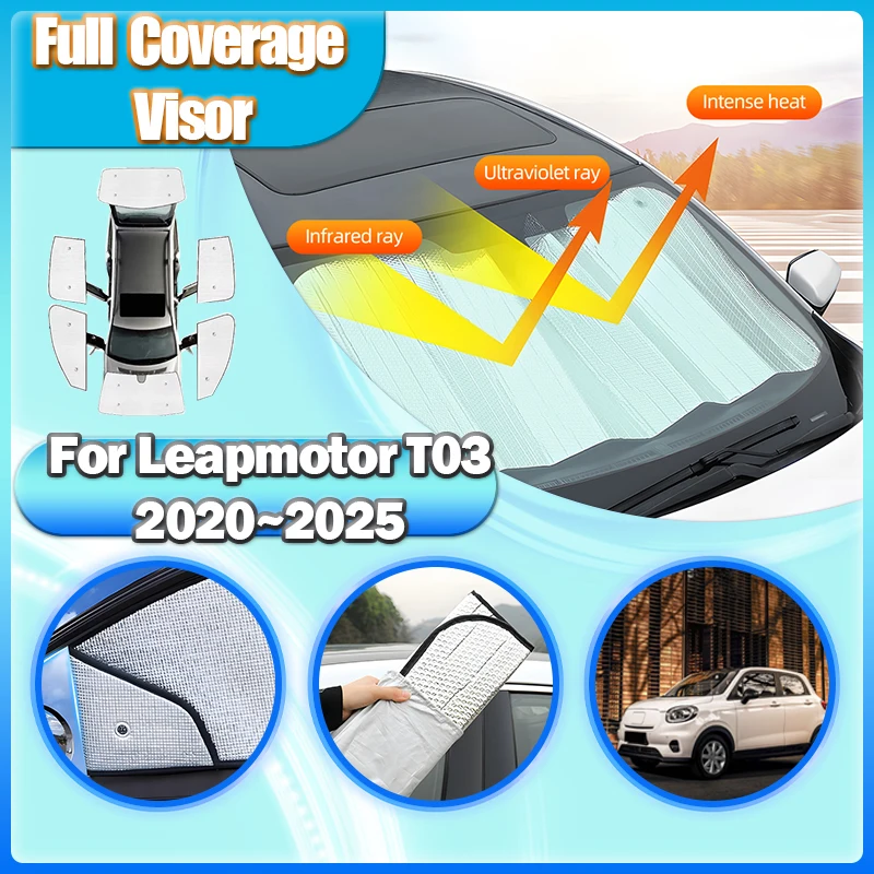 

Автомобильные солнцезащитные козырьки для Leapmotor T03 2020 ~ 2023 2024 2025 автомобильные солнцезащитные козырьки для защиты от ультрафиолета лобового стекла аксессуары