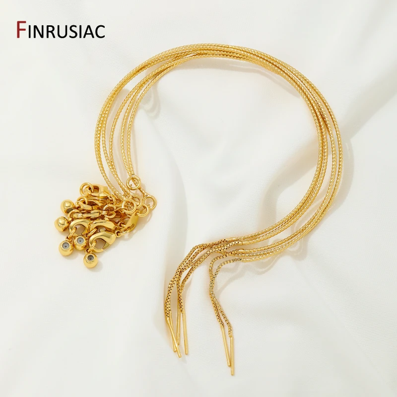 18K Gold Plated Brass Batch Flower Line Bracelet Adjustable Beaded Universal Bracelet DIY Handmade Bracelet Making Accessories