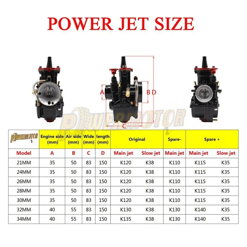 Motocyklowy płaski gaźnik kurtyny do gaźnika Mikuni PWK 21 24 26 28 30 32 34 mm Power Jet Dirt Bike Motocross Zmodyfikowane części