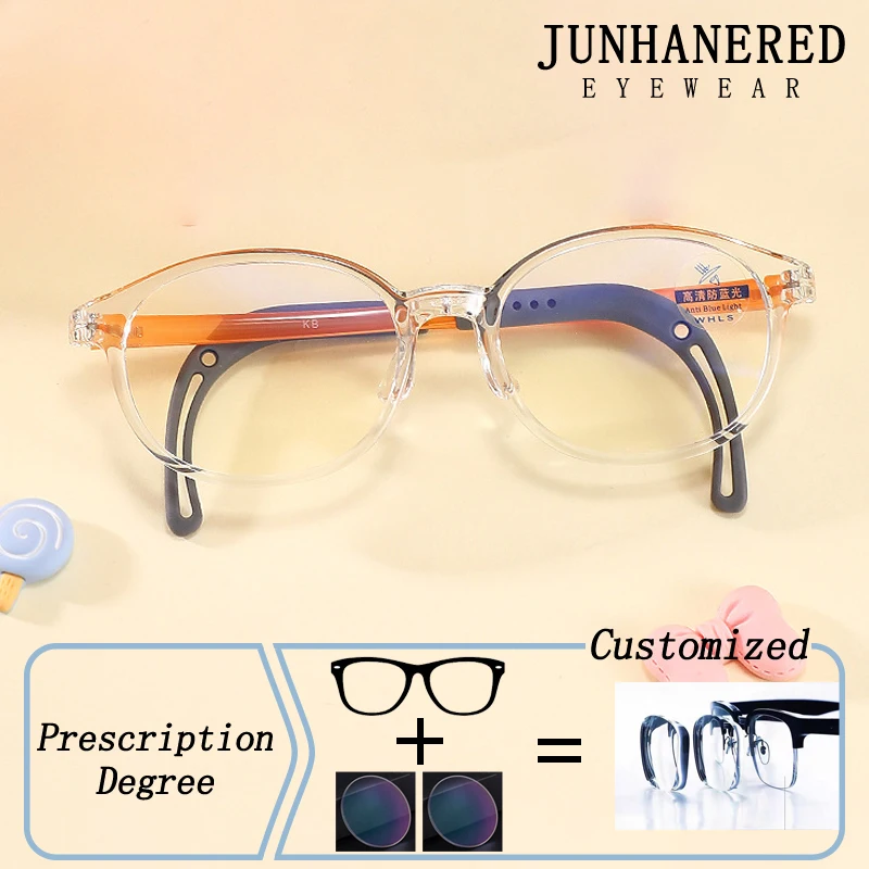 

New Fashion Adjustable Oval Frame Photochromic Children Prescription Glasses Anti Blue Light Girl Boy Short Sight Custom Eyewear