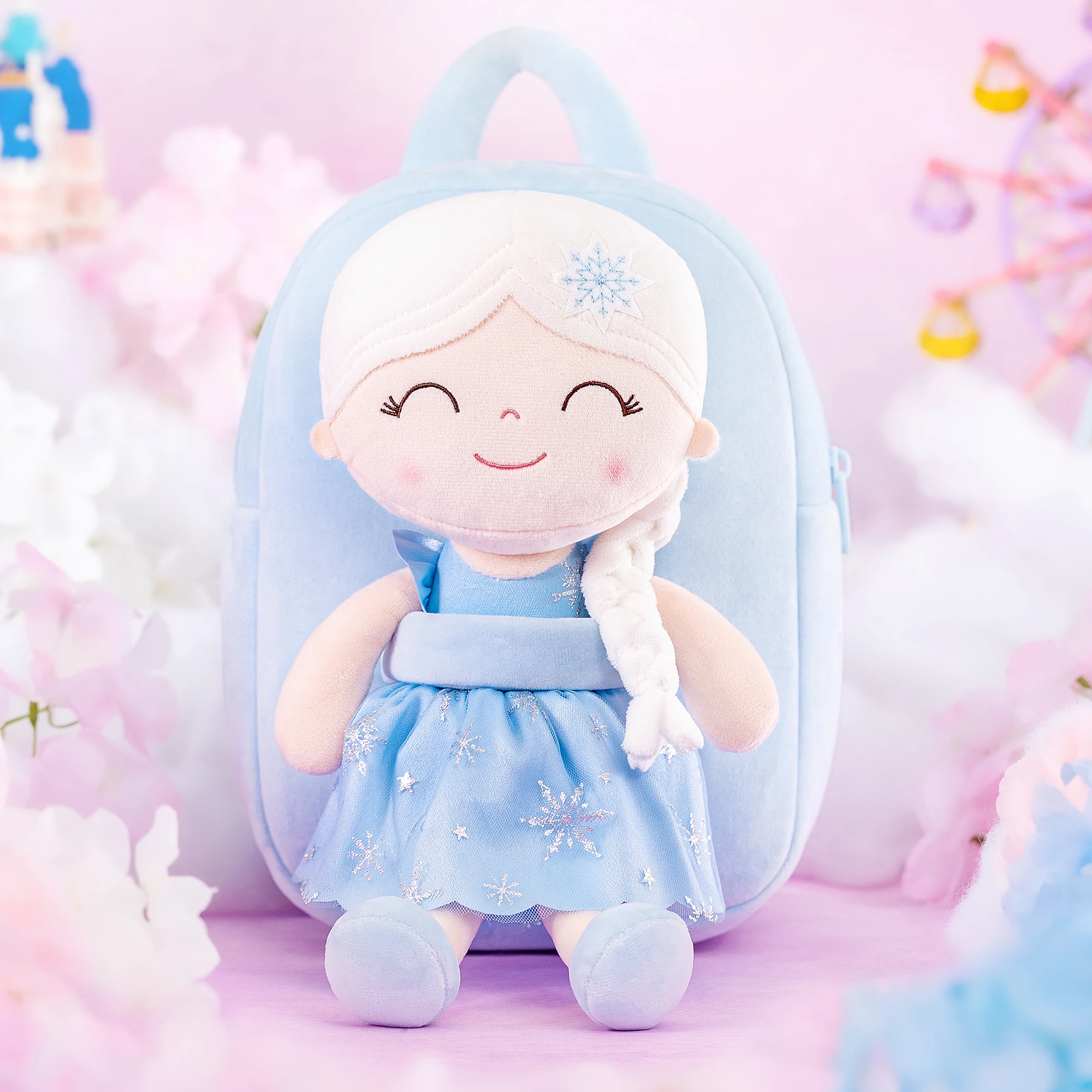 Gloveleya kids Backpacks Soft Backpacks, Soft Plush Princess Doll Manor Backpack, Ideal for Christmas Gifts Baby Shower Presents