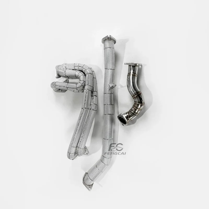 SS304 Exhaust Manifold S Pipe Downpipe with Heat Shield for Subaru BRZ 2.4L High Performance Racing Down Pipe Parts