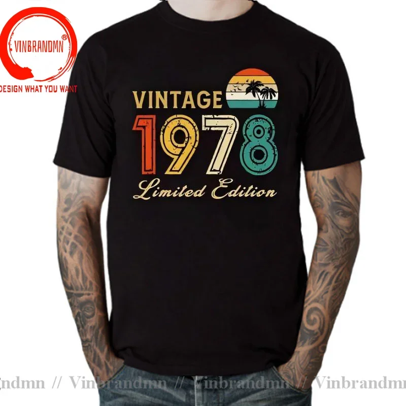 Classic Vintage 1978 T Shirt Men Retro Born in 1978 Limited Edition T-Shirt 45TH Birthday Gift Tee Shirt Hip Hop Harajuku Tshirt