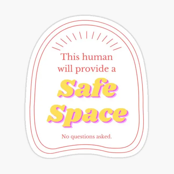 Safe Space Provider  5PCS Stickers for Background Decorations Print Anime Laptop Stickers Living Room Room Bumper Kid Decor