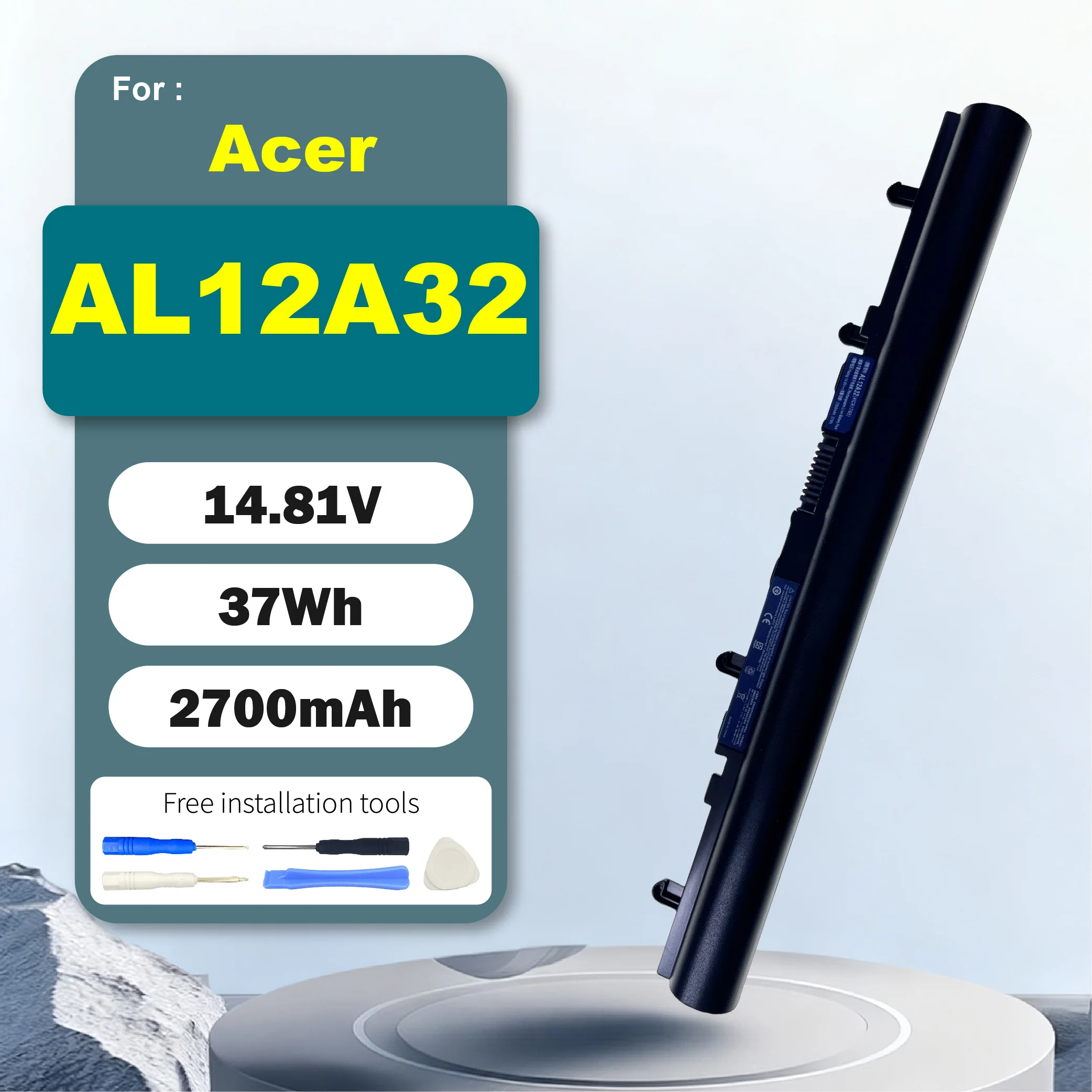 

AL12A32 AL12A72 Laptop Battery Replacement for Acer Aspire V5 V5-431 V5-471 V5-471P V5-531 V5-571 V5-571P V5-571-6605 E1 E1-522
