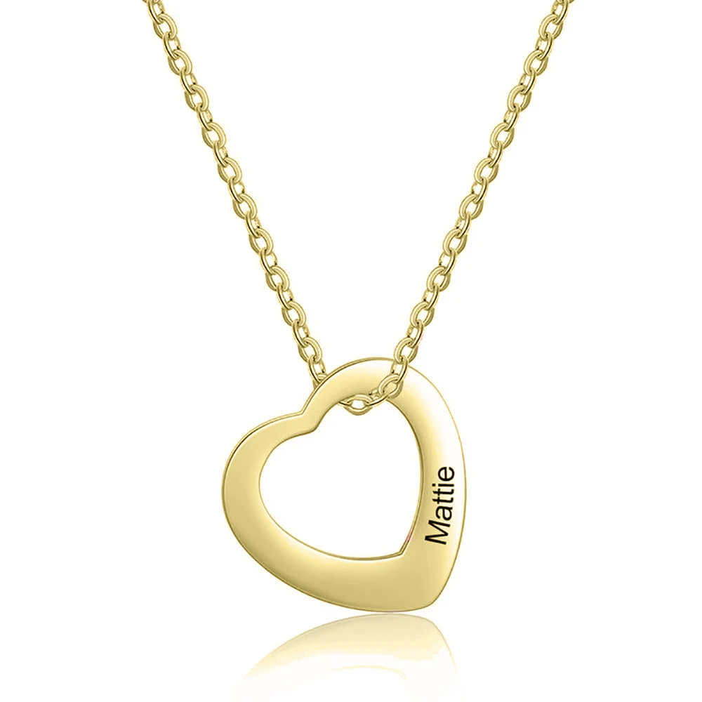 Customized Personalized 1-2 Heart Shaped Name Pendant Necklace for Women Girls Stainless Steel Digital Necklace Jewelry Gift