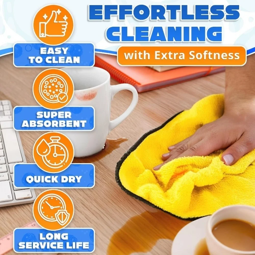 1/3pcs Heavy-Duty Microfiber Cleaning Cloths Fabric Towels,For Car Detailing,Windows,Glass,Kitchen & Household Use,Cloth