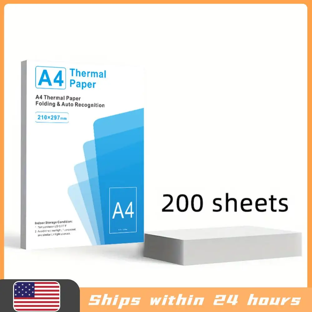 

Термобумага А4 для непрерывной печати, 100/200 листов, с функцией автоматического распознавания, для термопринтеров