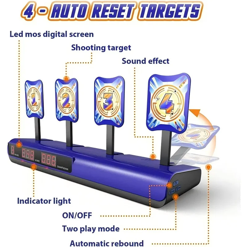 Electronic Shooting Strap 2 Foam Shockwave Toys, 24 Refill Darts and 2 Dart Strips, Score Auto Reset Digital Nerf Shockwave Toys