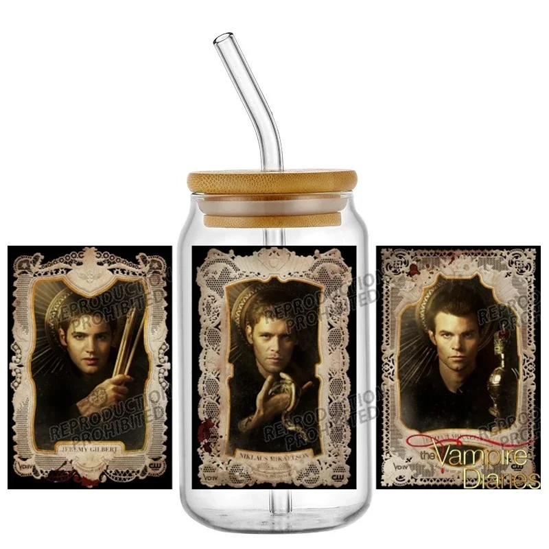 Spooky Gothic Dark Fantasy Hand Drawn Art UV DTF 16oz Cup Wrap Libbey Glass Plastic Can Wraps Selfadhesive Sticker Ready to Ship