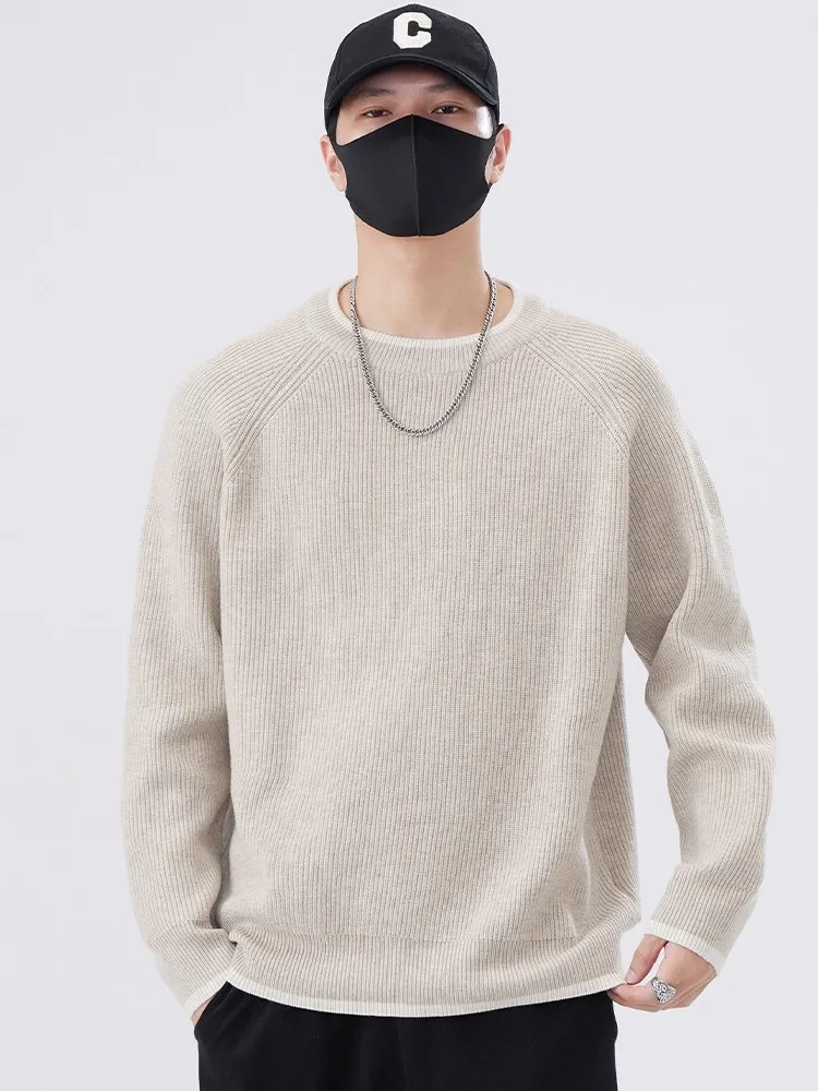 

High-End Splice Long Sve Knitted Sweater Loose Luxury ex Base Layer irt Casual Sle Autumn Winter Warmth Faion