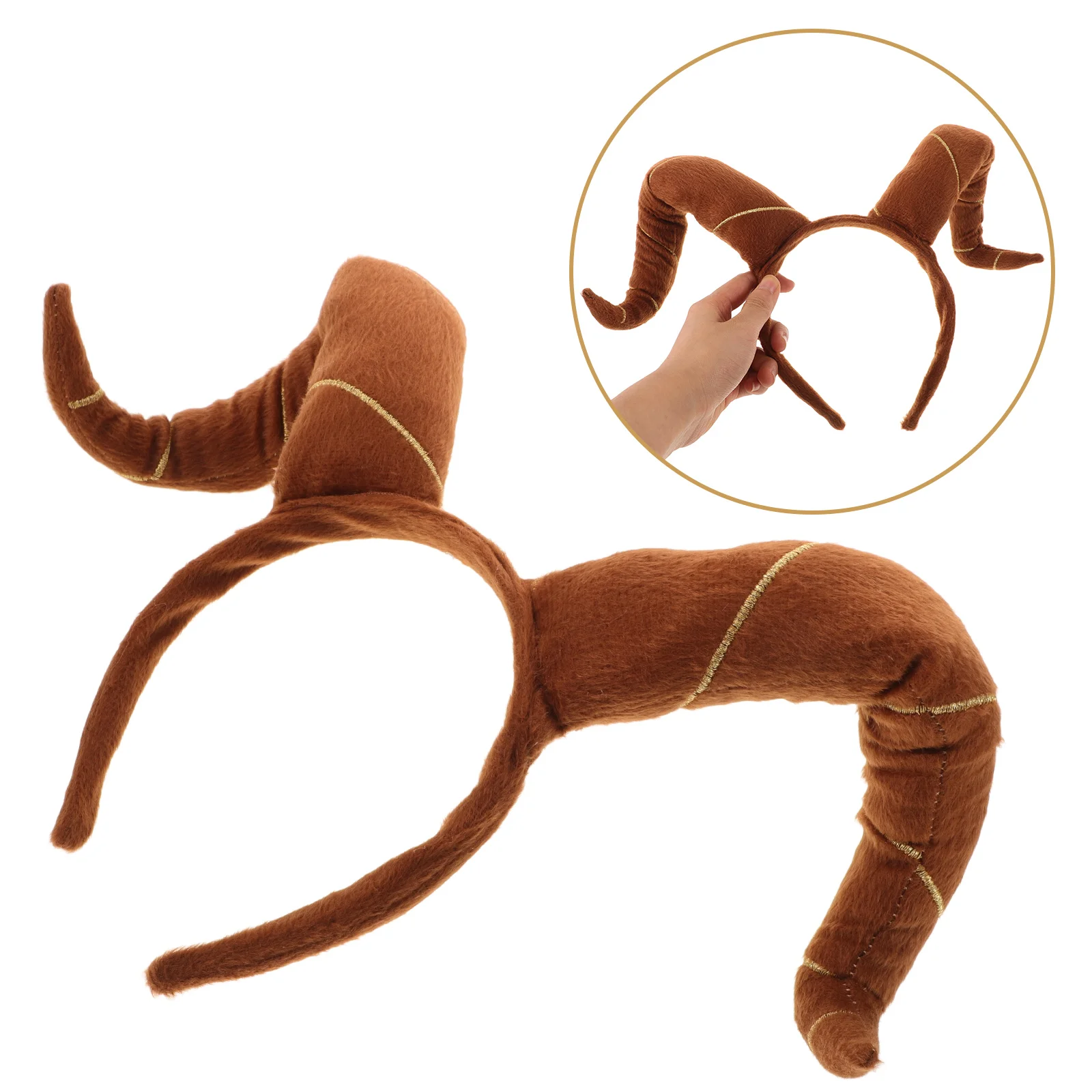 

Horn Headband Foldable Bull Hair Accessories Halloween Cosplay Costume Party Decorations Cotton Ox Headwear Stylish Hair Bands