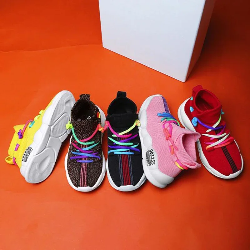 Children Shoes New Boy Girls Breathable Footwear Casual Sports Shoes Soft Abrasion Resistant Outdoor Kids Knitting Sneakers