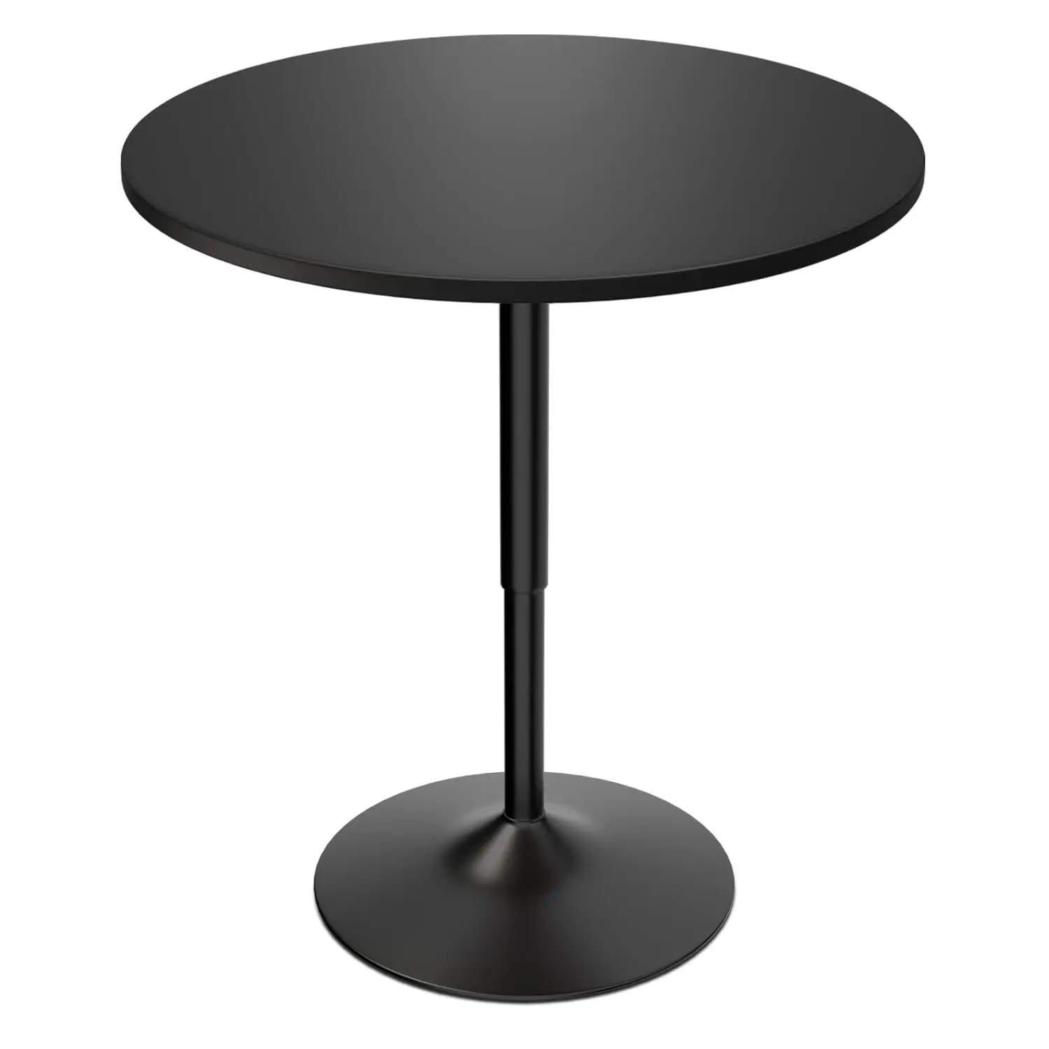 

31" Round Bar Table Height Adjustable 26"-35" Pub Table with Enlarged Base for Living Room Patio Bistro Café, Black, Customized