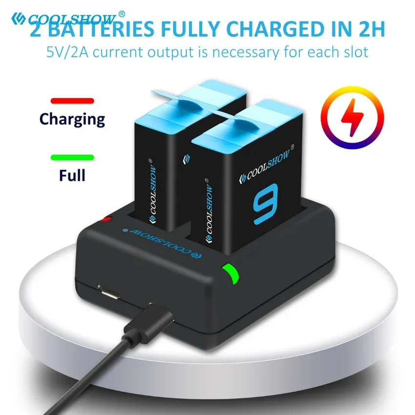 Battery for Gopro Hero 9 Black Batteries Camera Accessories 1800mAh for Gopro Hero 10 11 12 Battery Charger