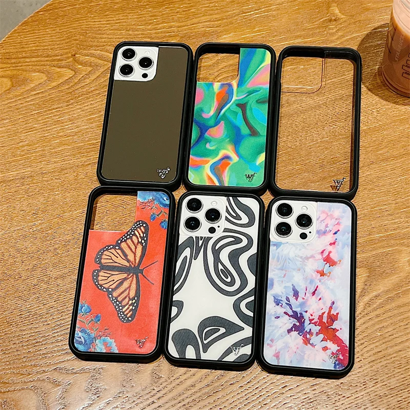 Etui na telefon iPhone 17 16 15 14 13 12 Pro Max Plus z motywem dzikich kwiatów, luksusowe, odporne na wstrząsy, zapobiegające upadkom, przezroczyste. — zdjęcie produktu 2
