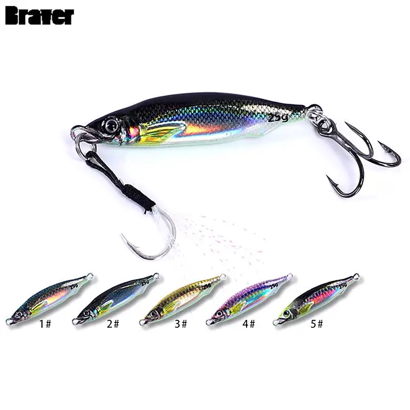 

3D Long Cast Jig Fishing Lure 10g 15g 20g 25g Shore Jigging Sea Fishing Slow Jig Micro Jigg Ultra Slim Laser Artificial Bait