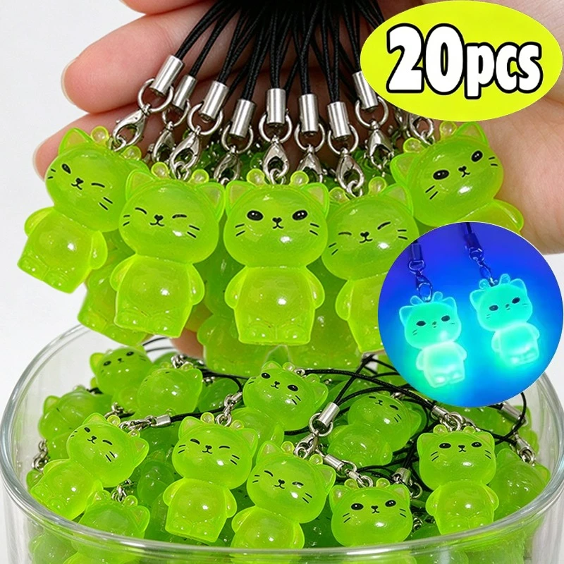 Glow in The Dark Alien Cat Duck Green Resin Charms Luminous Creative Kawaii Animal Pendants DIY Earring Necklace Jewelry Charms