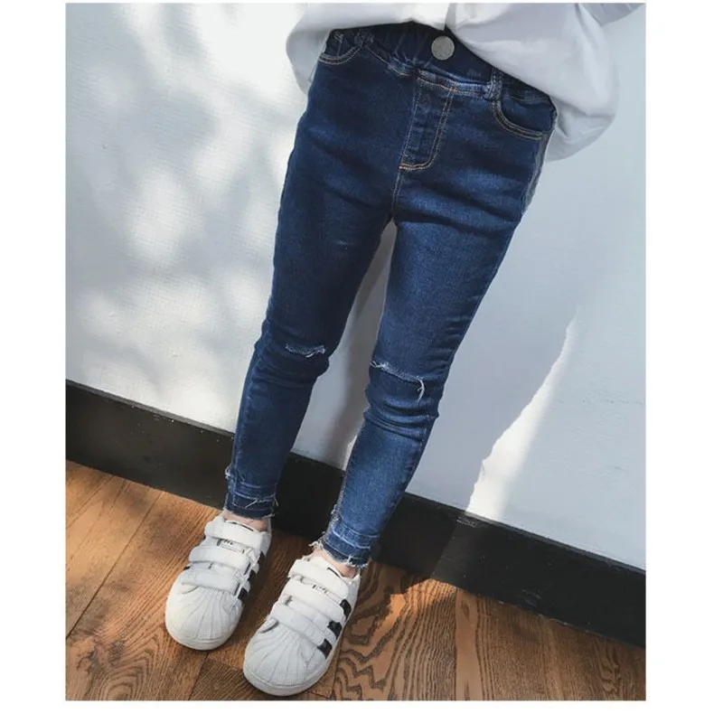 2024 Summer new Clothing Boy Girl Baby Children Kids Ripped Jeans Trousers Good Quality Comfortable Clothes Cowboy Denim Pants