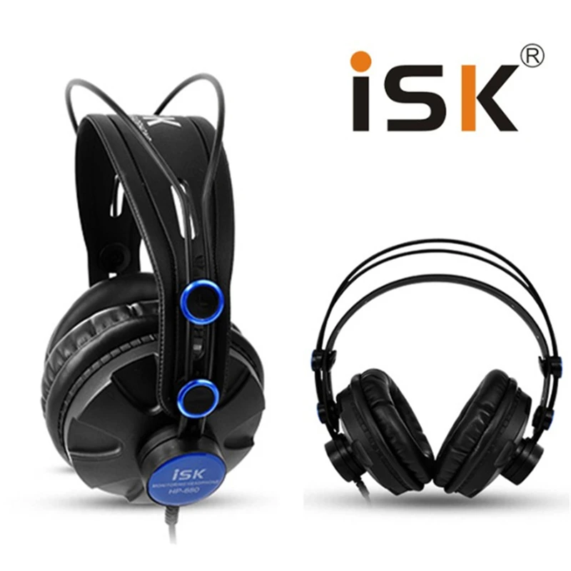 

Pro Monitor Studio DJ Headphones ISK HP680 Dynamic 1200mW Powerful Over Ear Earphone Noise Cancelling HiFi Headset Auriculars