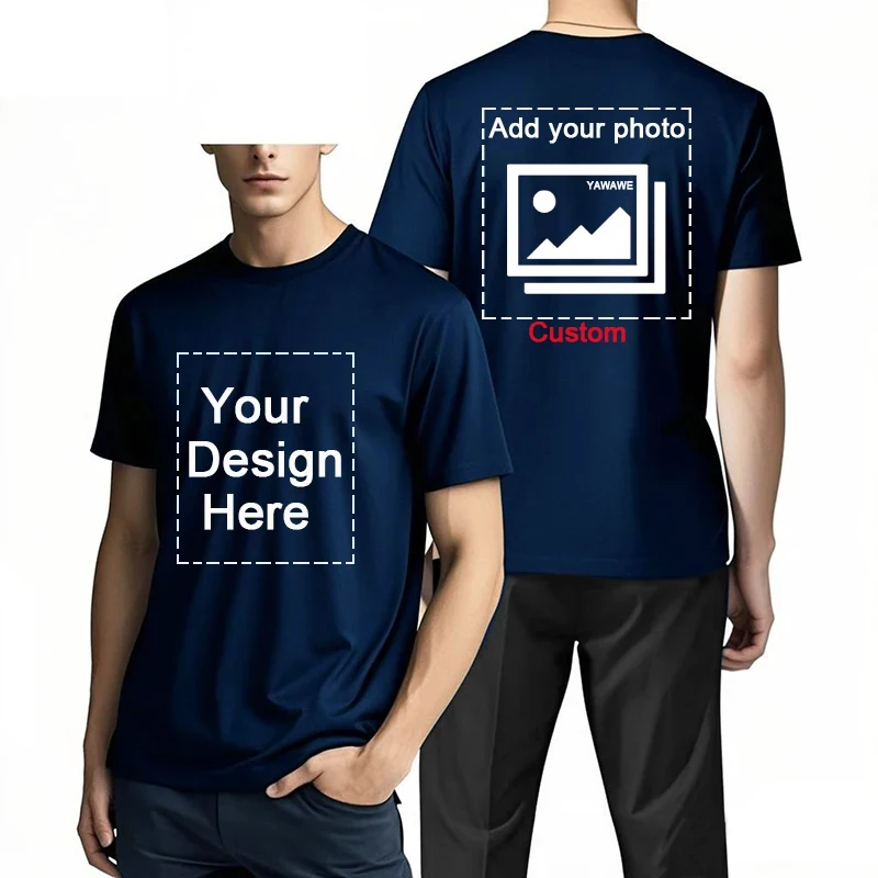 Men's Customizable Crew Neck T-Shirt Comfortable Stylish Fit Personalized Designs Messages Perfect for Men Custom T Shirt
