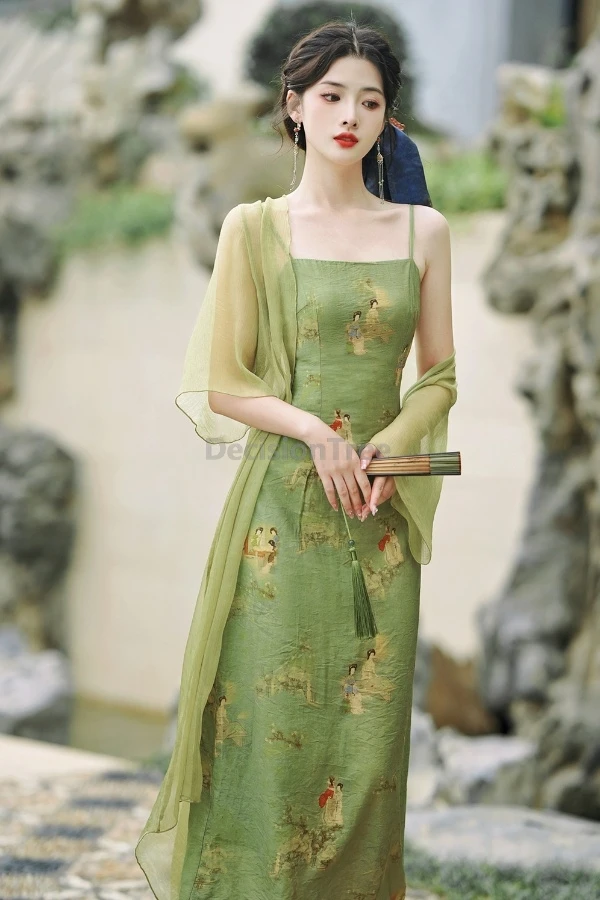 

2025 chinese tang dynasty style printing hanfu classical elegant literature art hanfu graceful lady daily ancient style dress