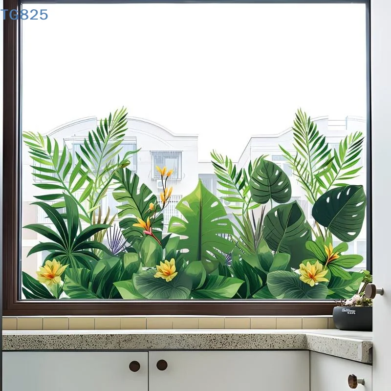 【AN】Fresh Floral Pattern Sink Area Background Wall Sticker Bathroom Wall Decoration Self-Adhesive Removable Waterproof Sticker